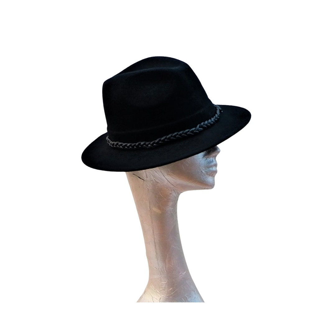 Josie - Black Felt Fedora Hat