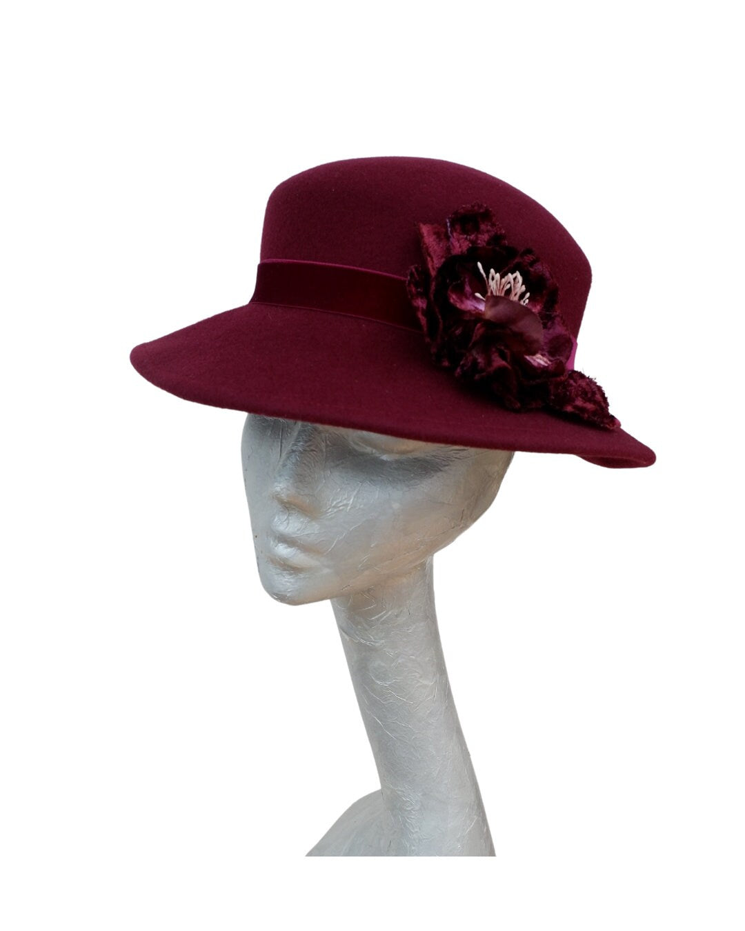 Kim - Wine Felt Hat