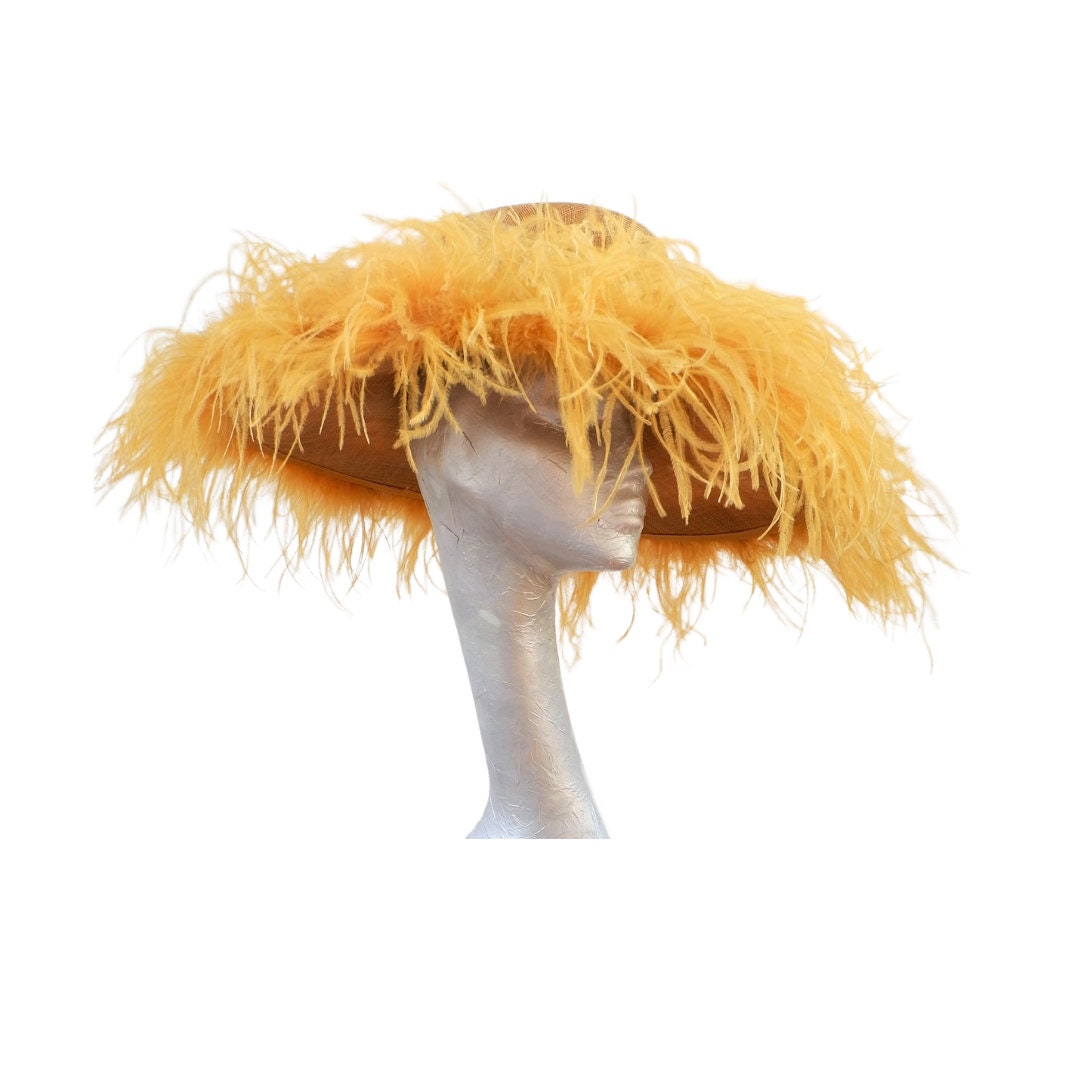 Sian -- Oval brimmed feathered Hat