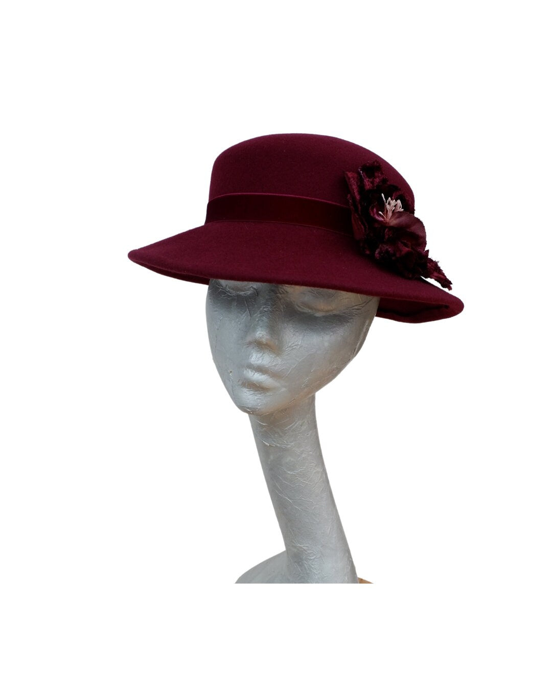 Kim - Wine Felt Hat