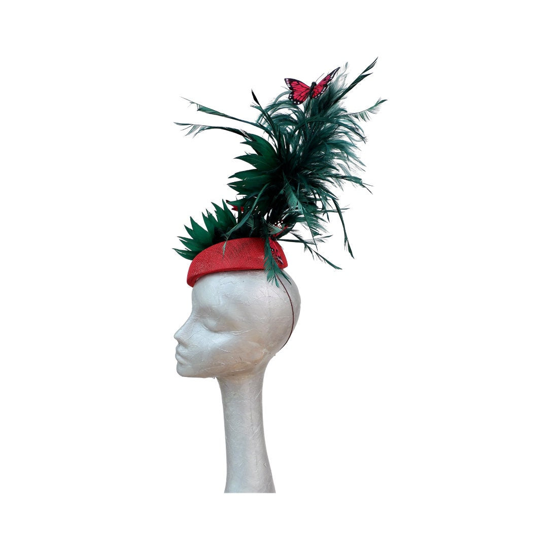 Kathy -  Red & Emerald Green Pillbox