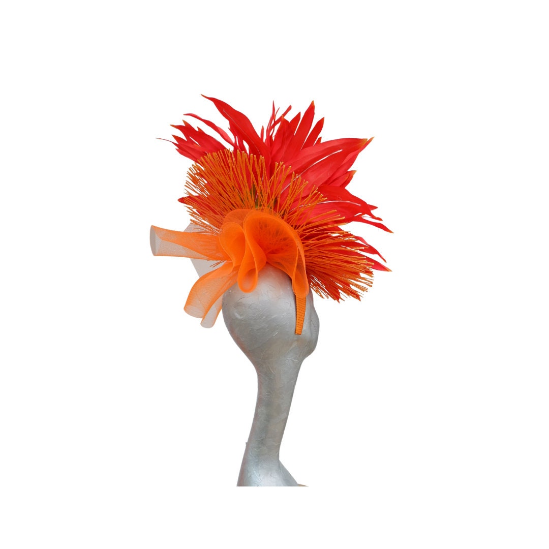 Gerbera - Orange Headpiece