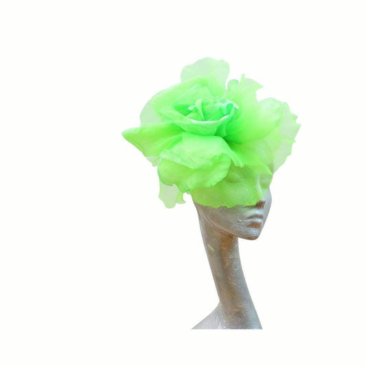Ava-- Apple Flo  silk organza 12 inch flower  fascinator