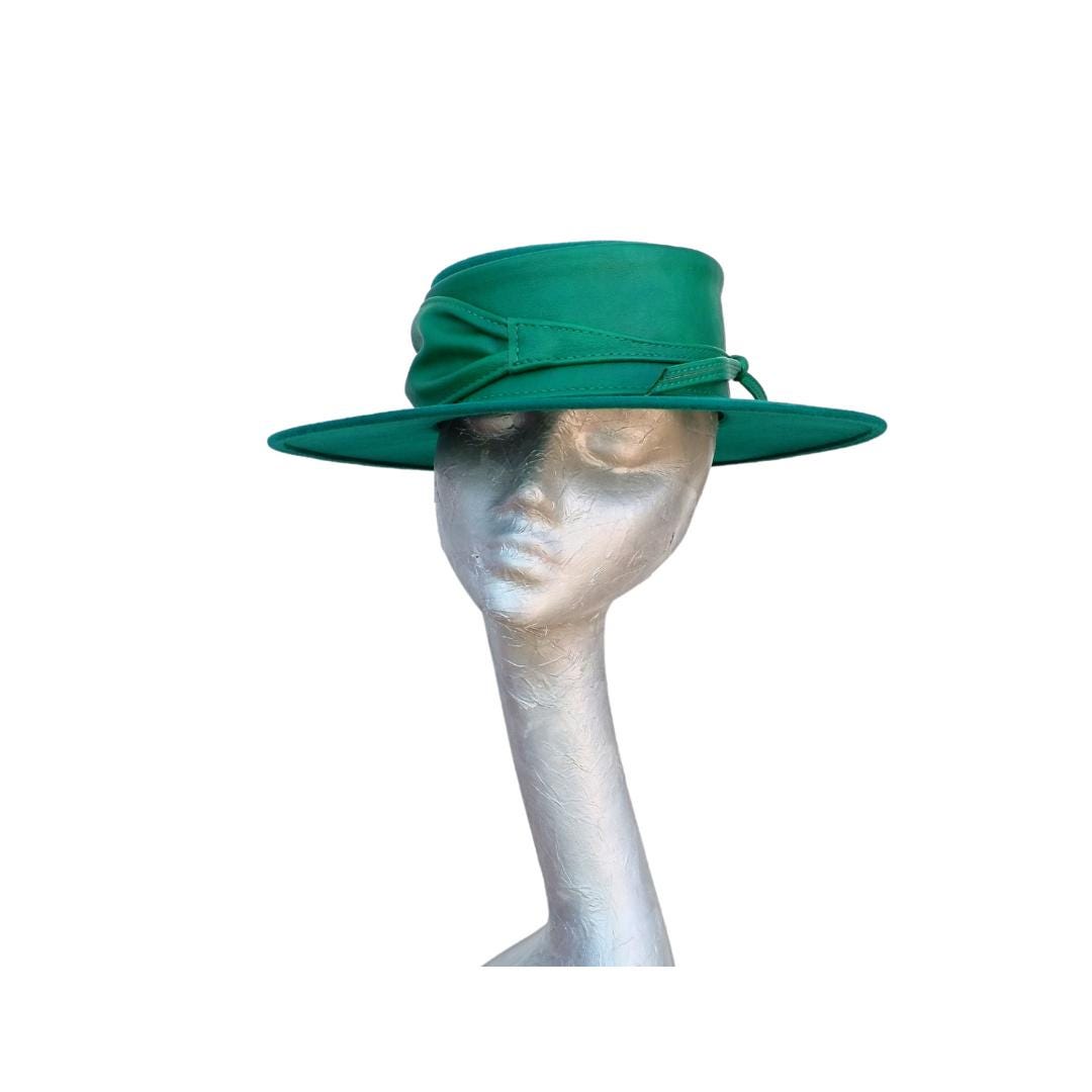 Arlo - Emerald Green Felt high crown Boater