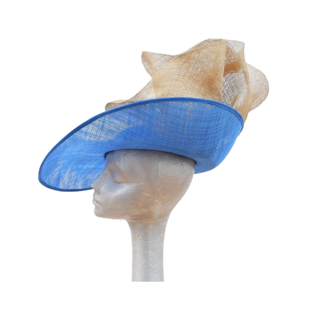 Coast- Feature hat in Electric Blue with Metallic Gold trim