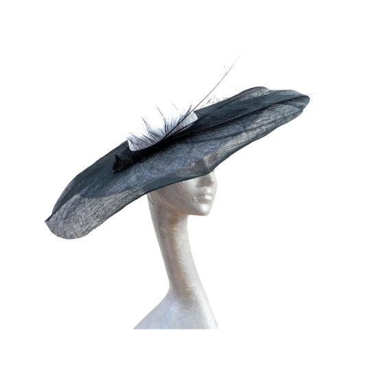 Charlie - Black & White extended Boater Hatinator