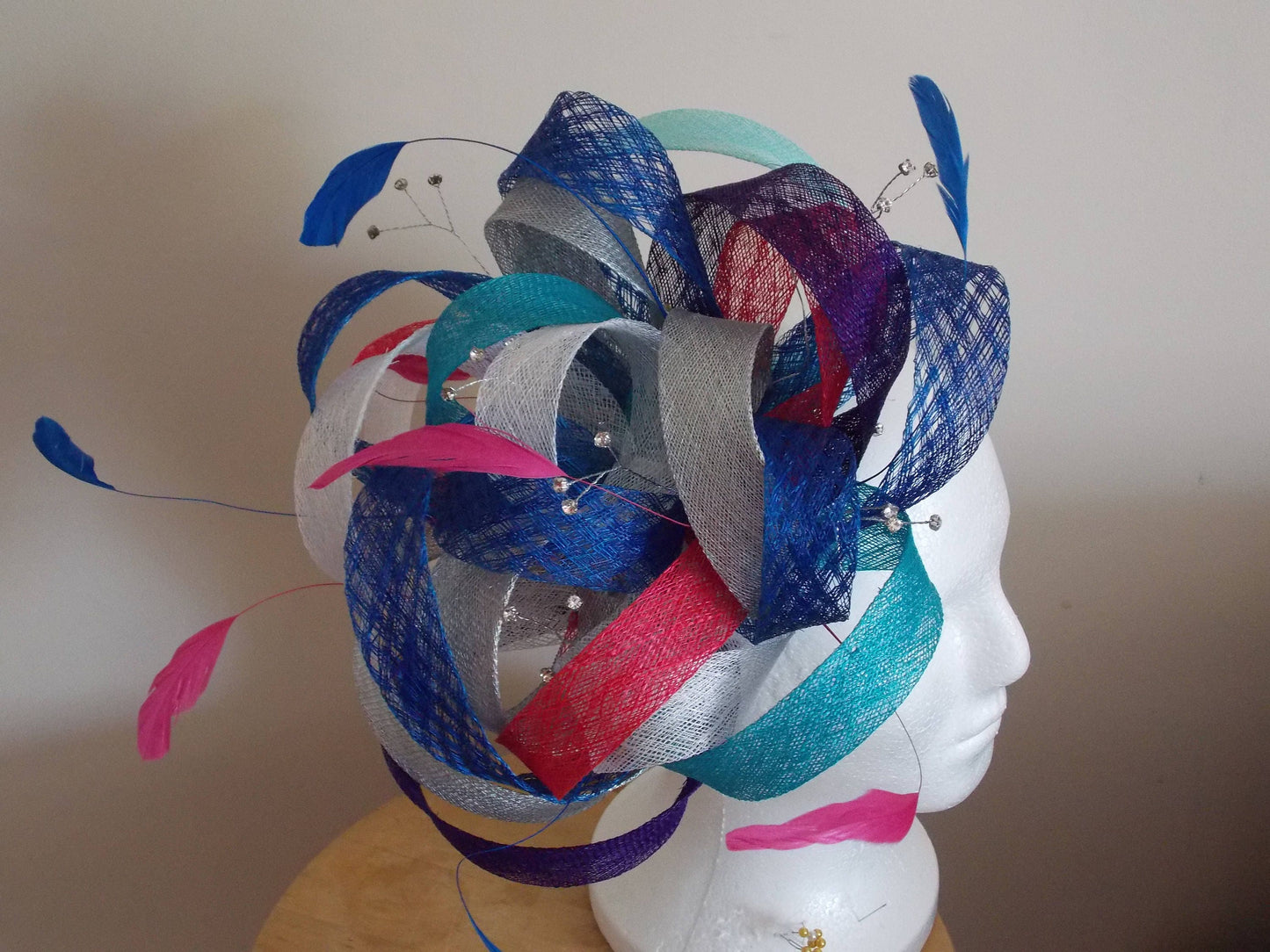 Matilda - Cool colours loopy fascinator