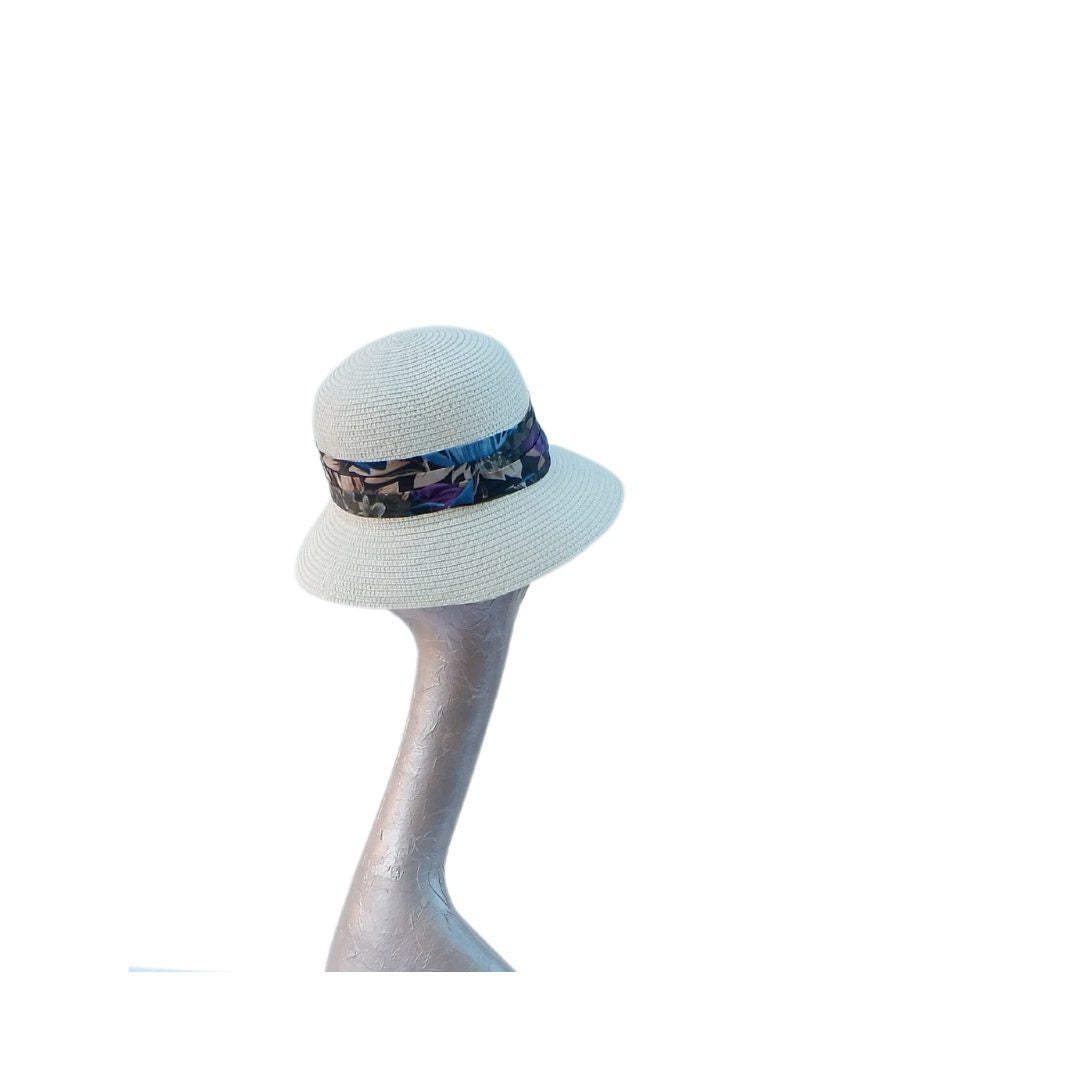 Cream Straw cloche Summer hat by Hats2go
