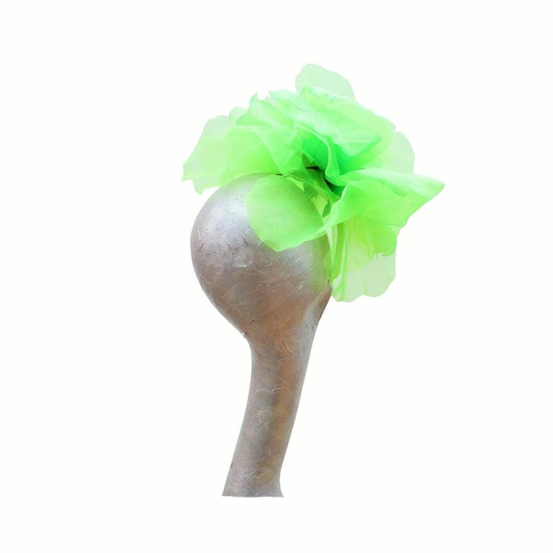 Ava-- Apple Flo  silk organza 12 inch flower  fascinator