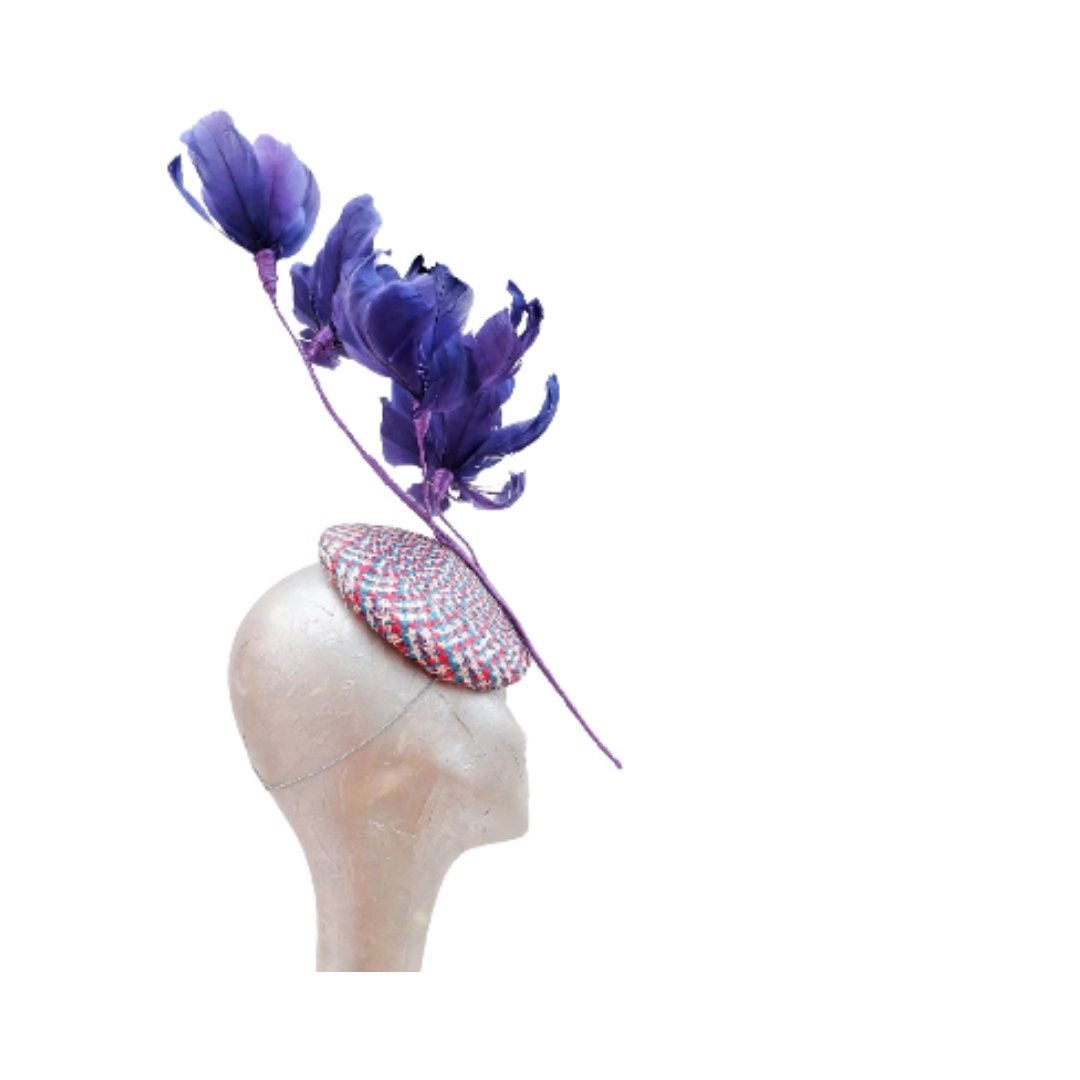 Multi Coloured Pillbox/Button Fascinator  By Hats2go