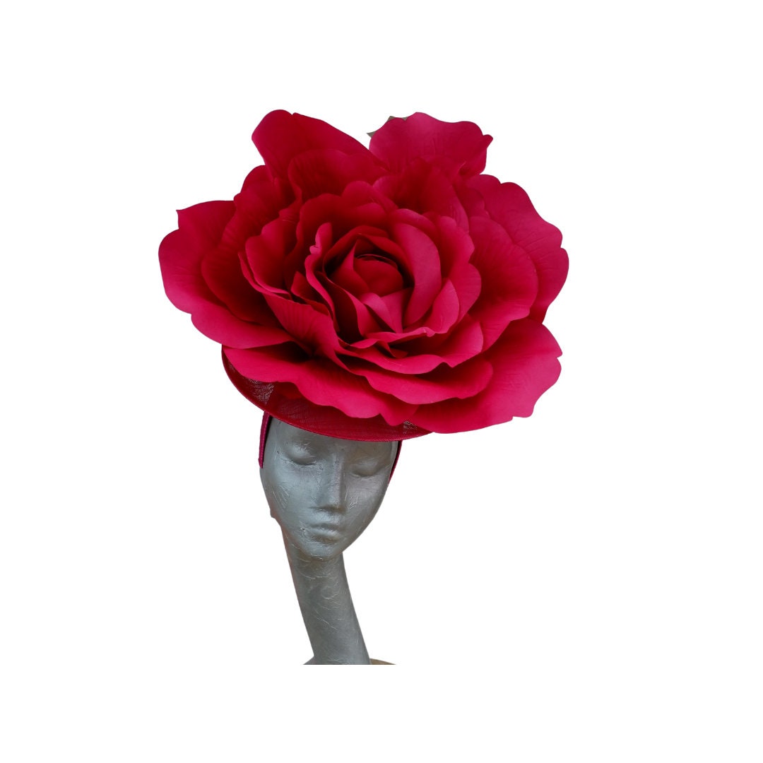 Lizzy 2- Giant oversized 50cm Hot Pink rose headpiece