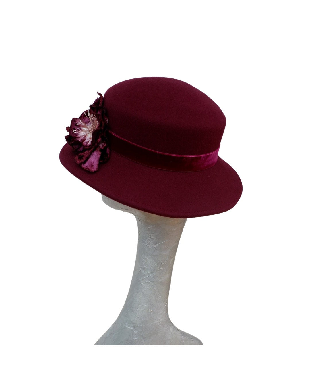 Kim - Wine Felt Hat