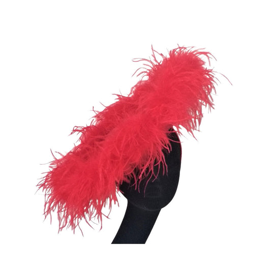 Giselle - Red Ostrich feather Hatinator