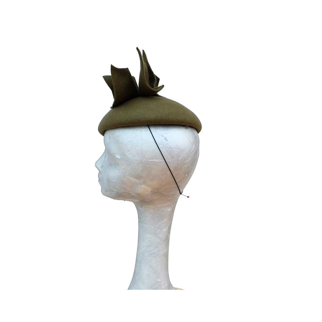 Brooklyn - Olive Felt Smartie Beret