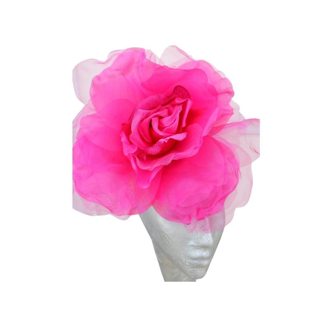 Ava--Magenta Ombre silk/organza 12" flower fascinator