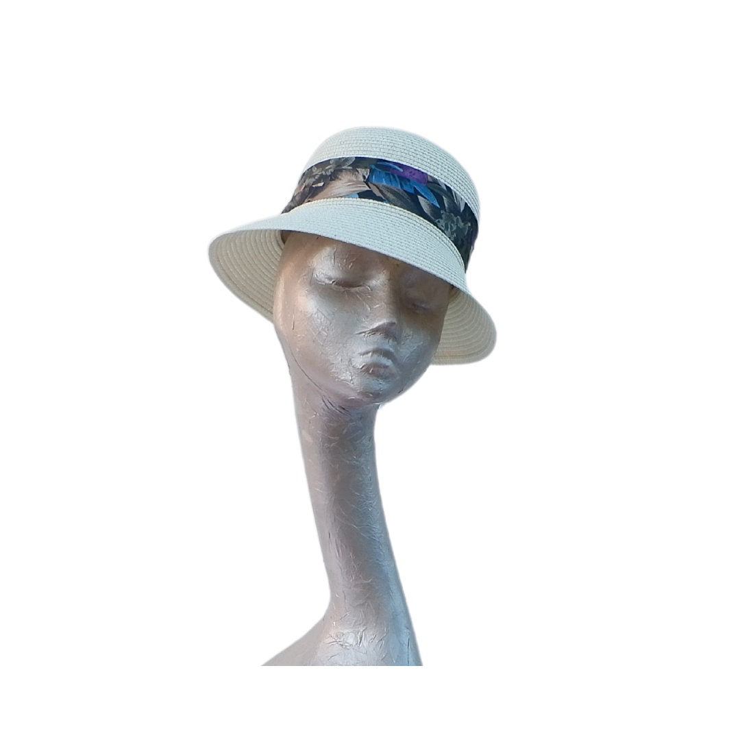 Cream Straw cloche Summer hat by Hats2go