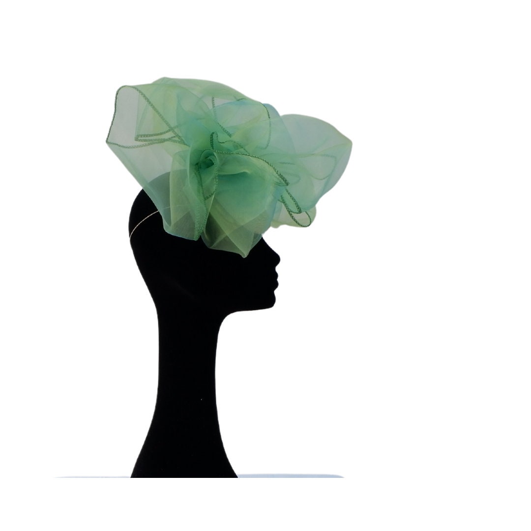 Green & Gold Organza Fascinator