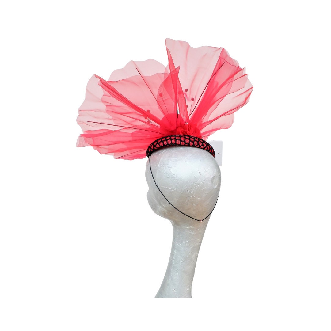 Scarlet Red Giant over sized Oriental Poppy  headpiece
