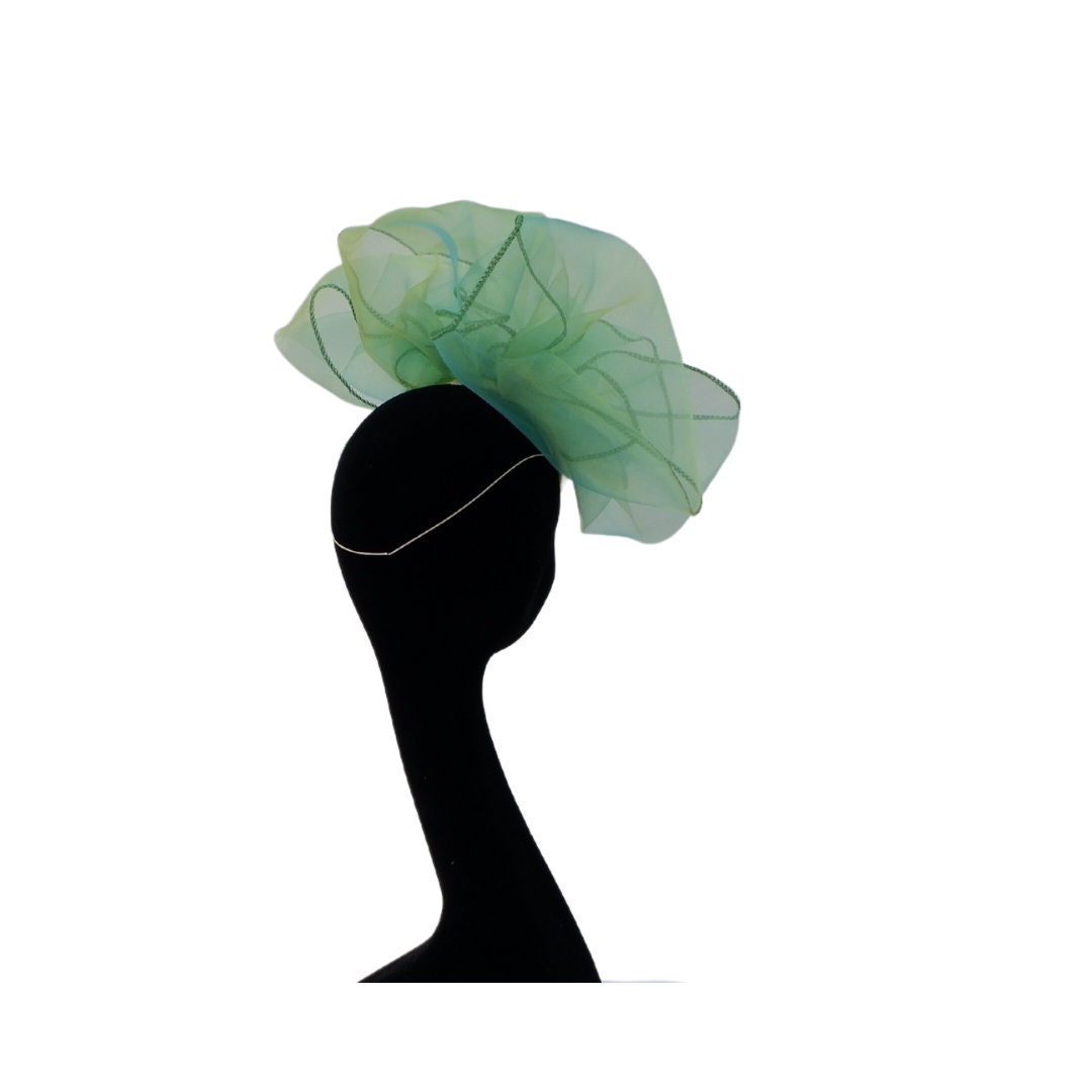 Green & Gold Organza Fascinator