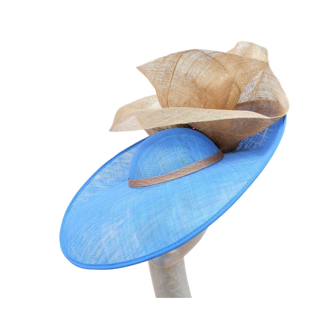 Coast- Feature hat in Electric Blue with Metallic Gold trim