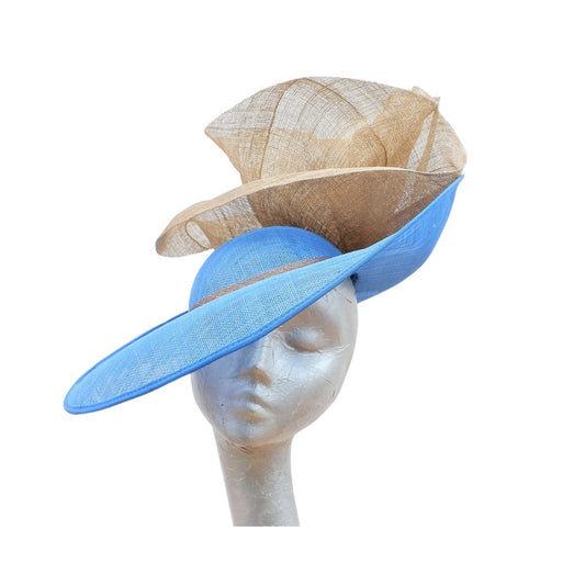 Coast- Feature hat in Electric Blue with Metallic Gold trim