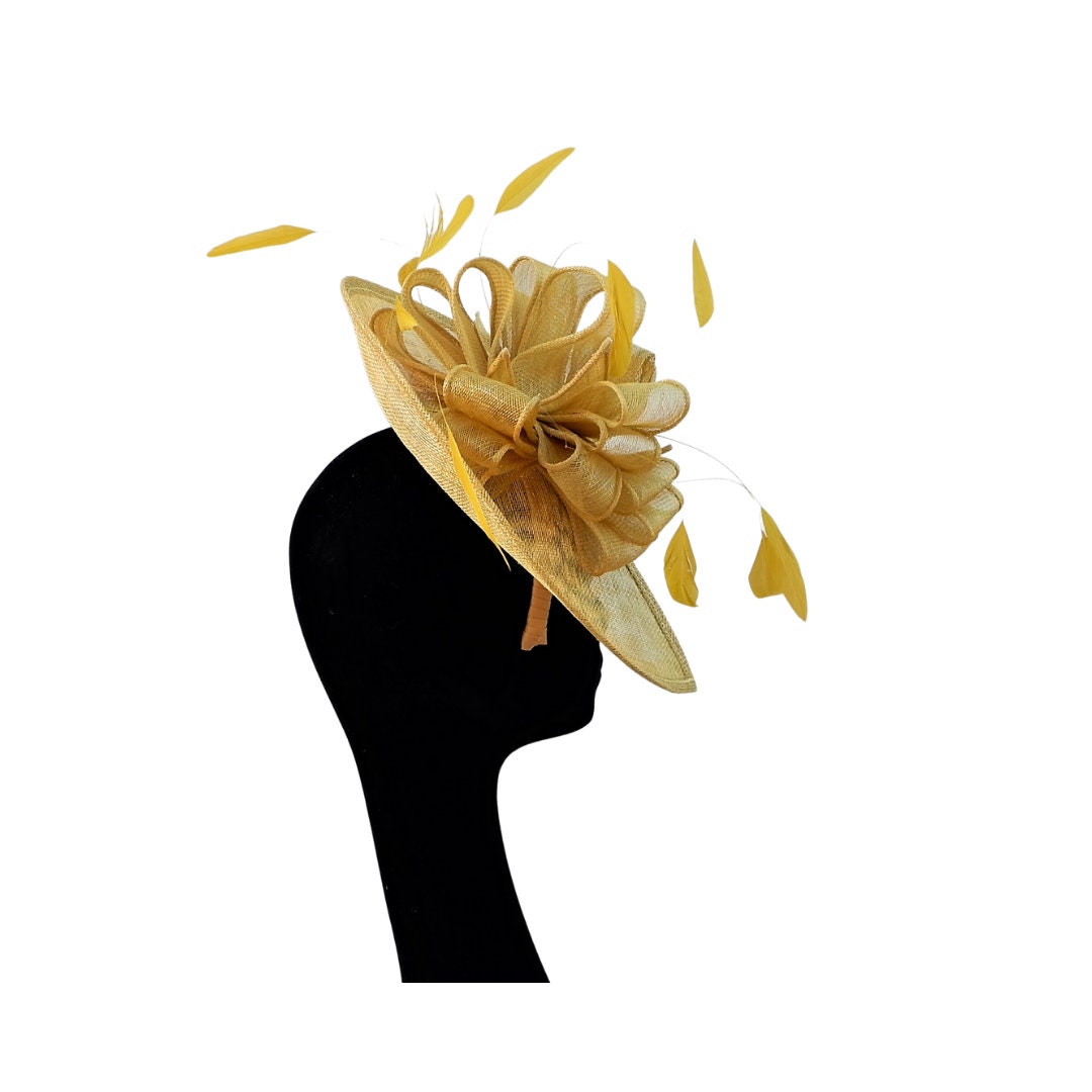 Thames II - Antique Moss (Mustard ) Fascinator
