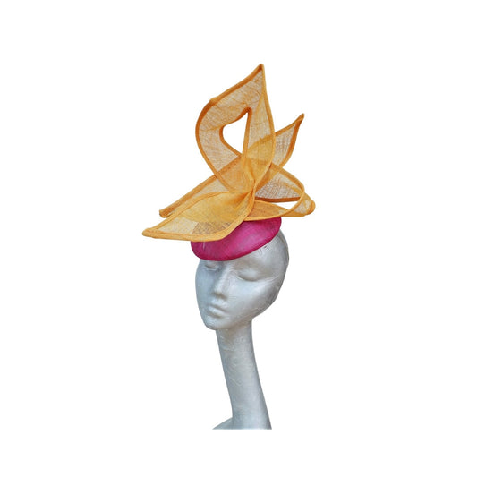 Twirl - Orange & Cerise Fascinator