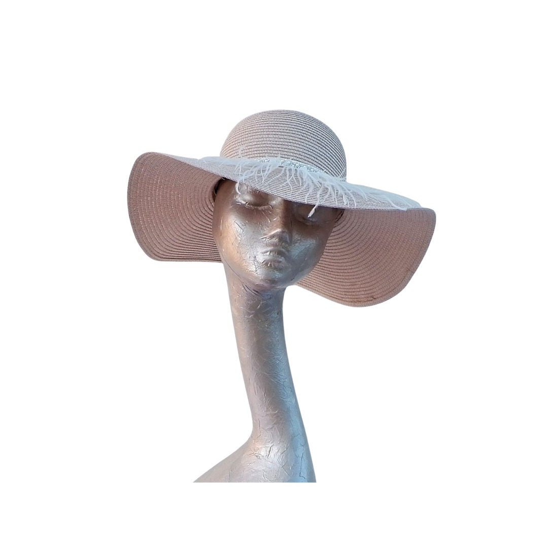 Nude Pink Straw Summer hat by Hats2go