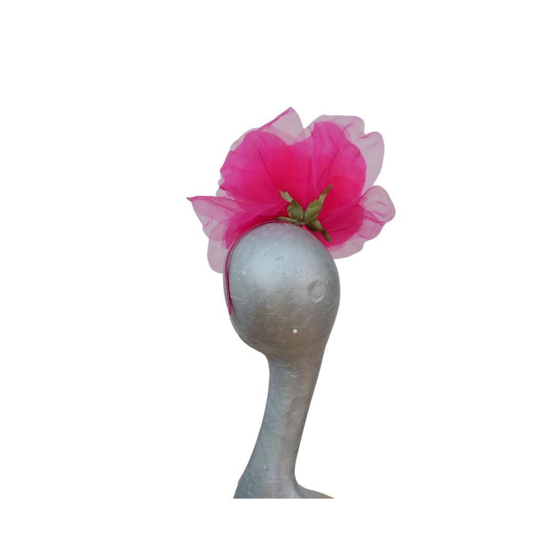 Ava--Magenta Ombre silk/organza 12" flower fascinator