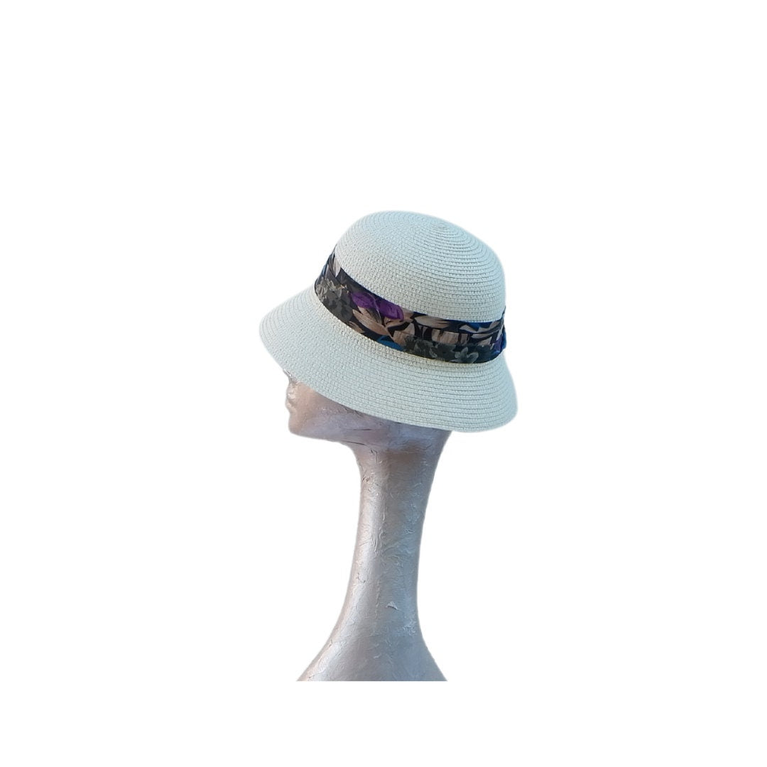 Cream Straw cloche Summer hat by Hats2go