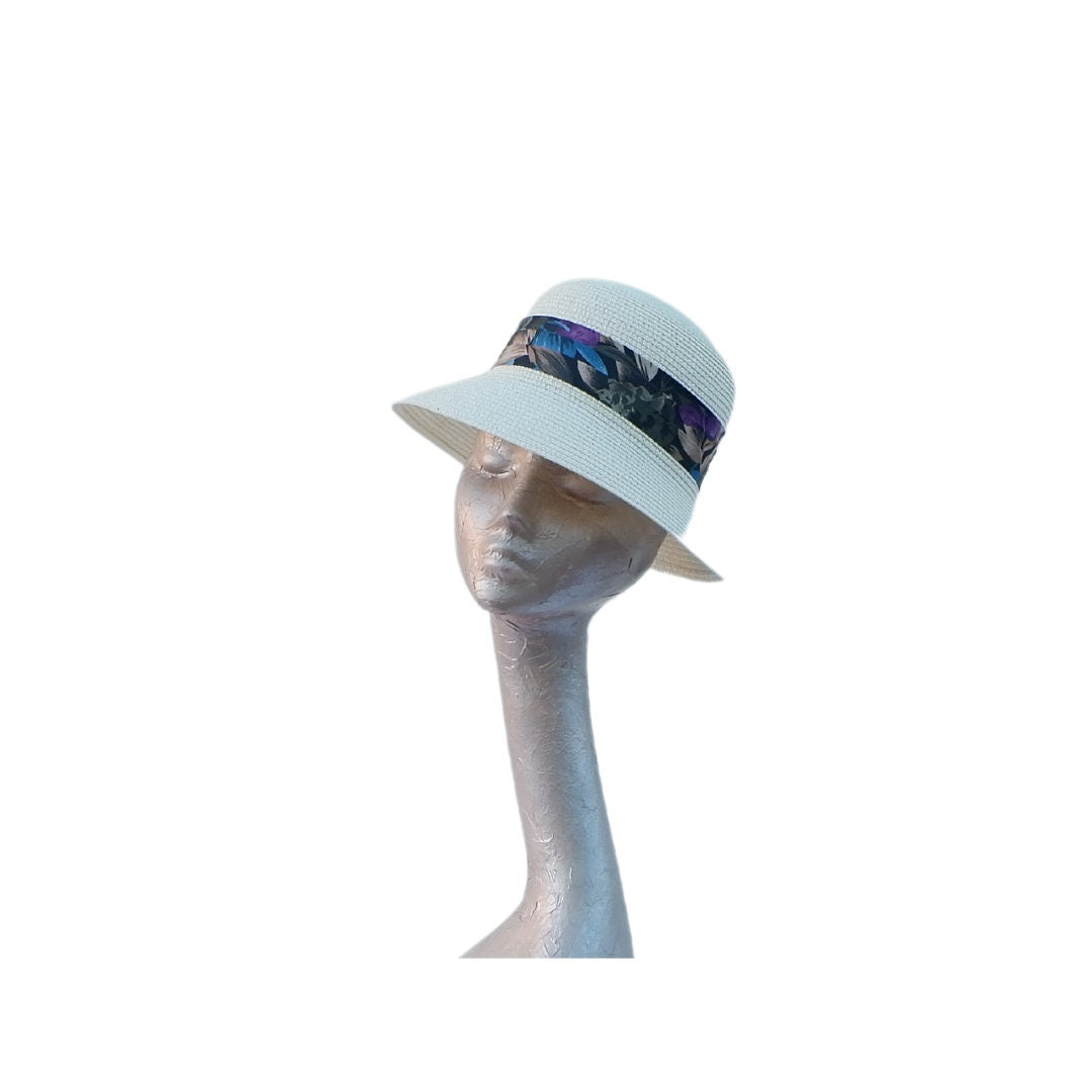Cream Straw cloche Summer hat by Hats2go