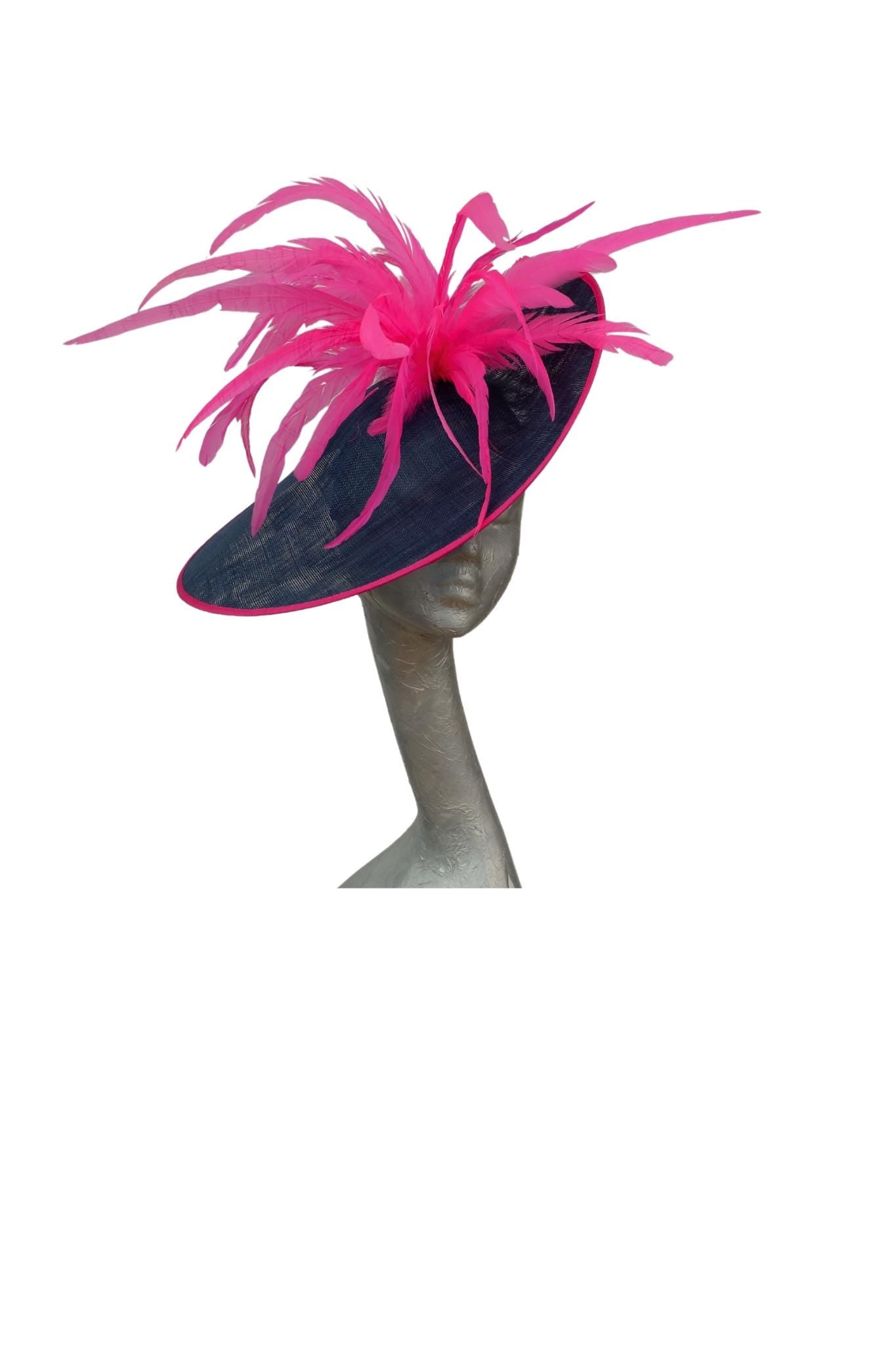 Tula Navy & Cerise Large feature fascinator