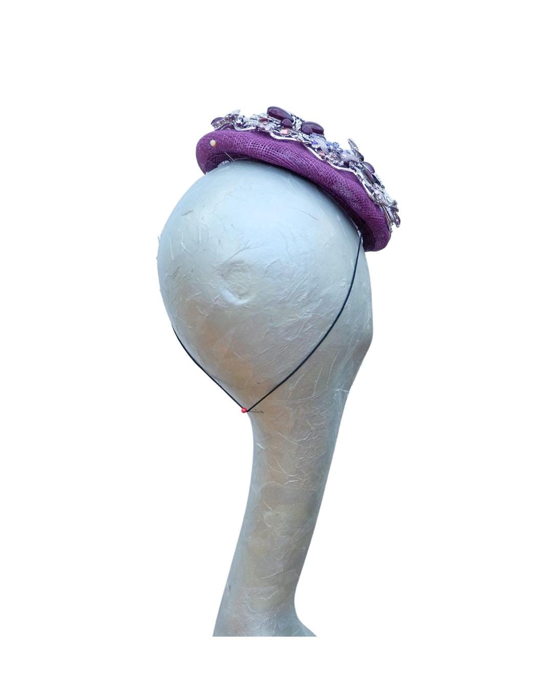 Ashbourne - Plum Beaded Button base hat