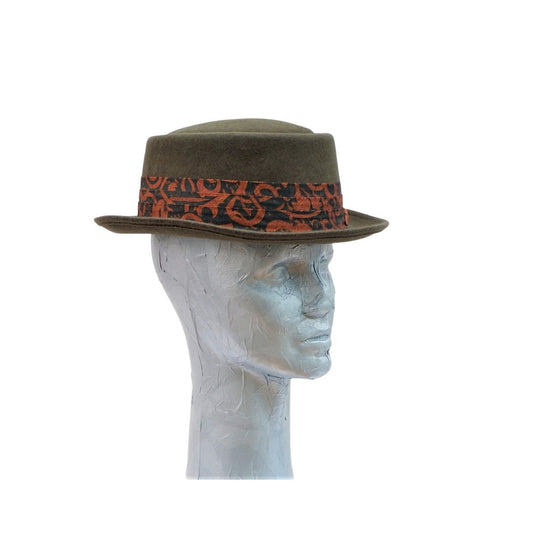 Luka - Gentleman's Khaki Felt Porkpie Hat