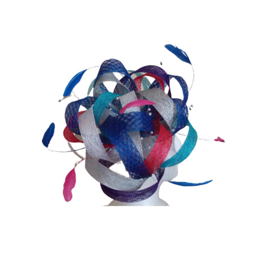 Matilda - Cool colours loopy fascinator