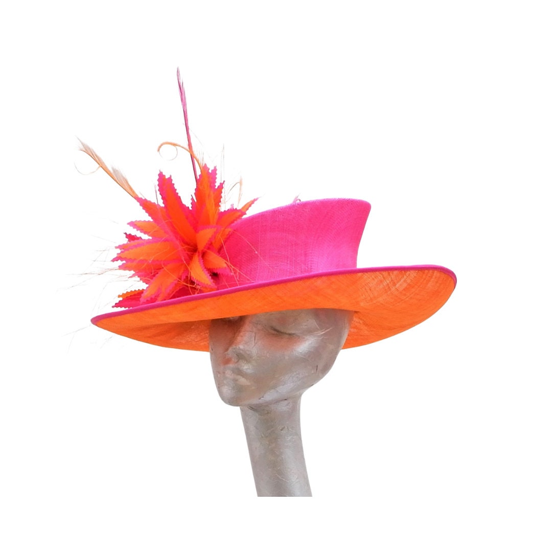 Dune -- Orange & Fuschia feature hat