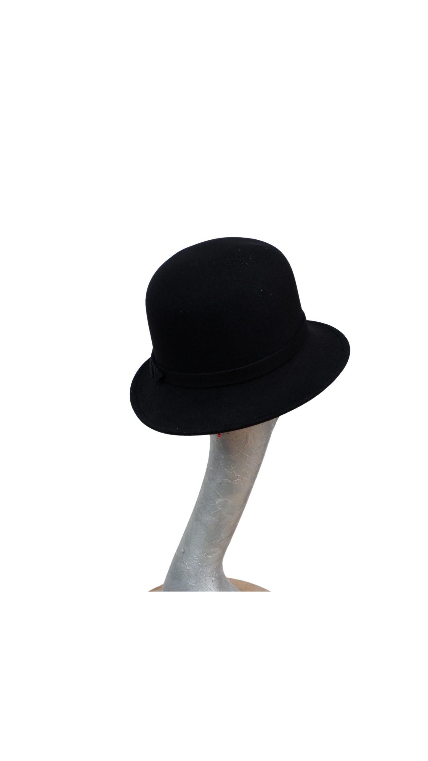 Eloise - Cloche Bell shaped Felt hat Available Black & Cream