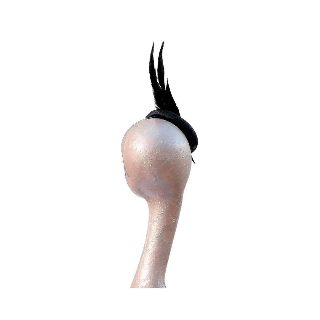 Lee - Black Feather fascinator by Hats2go