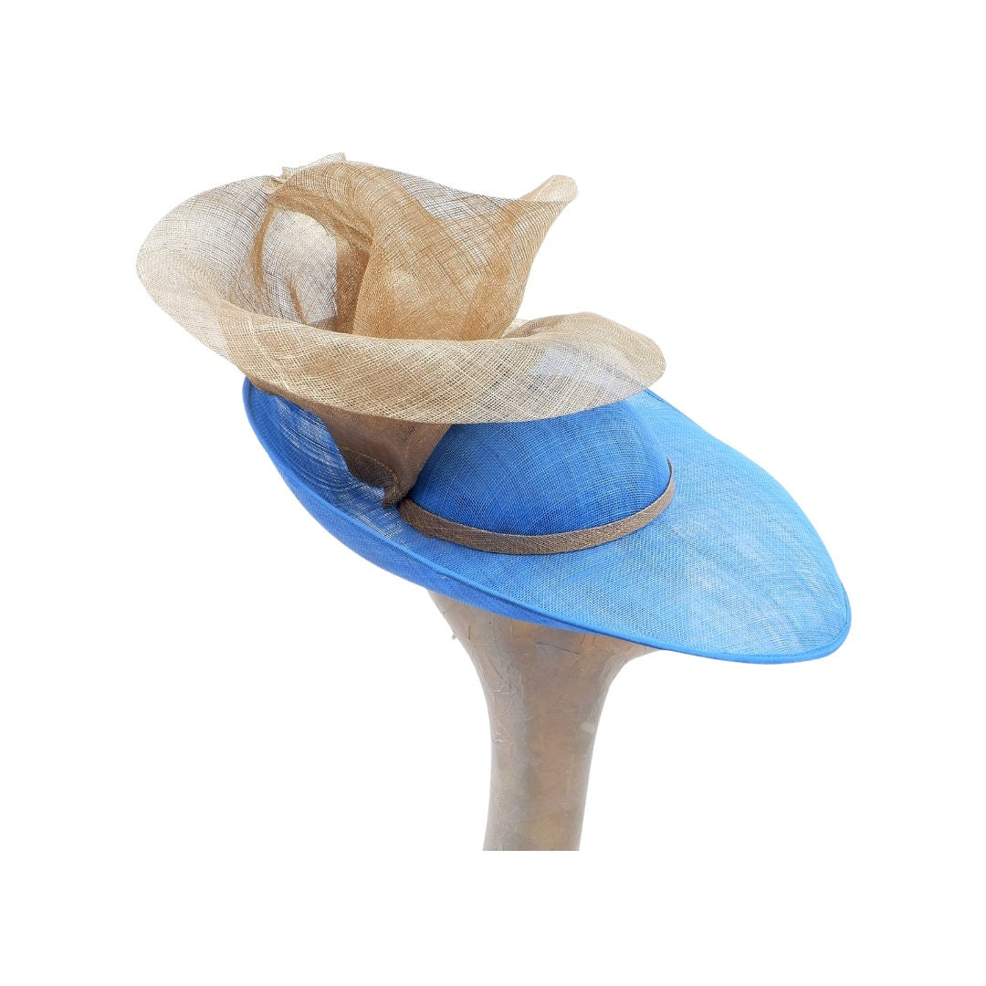 Coast- Feature hat in Electric Blue with Metallic Gold trim