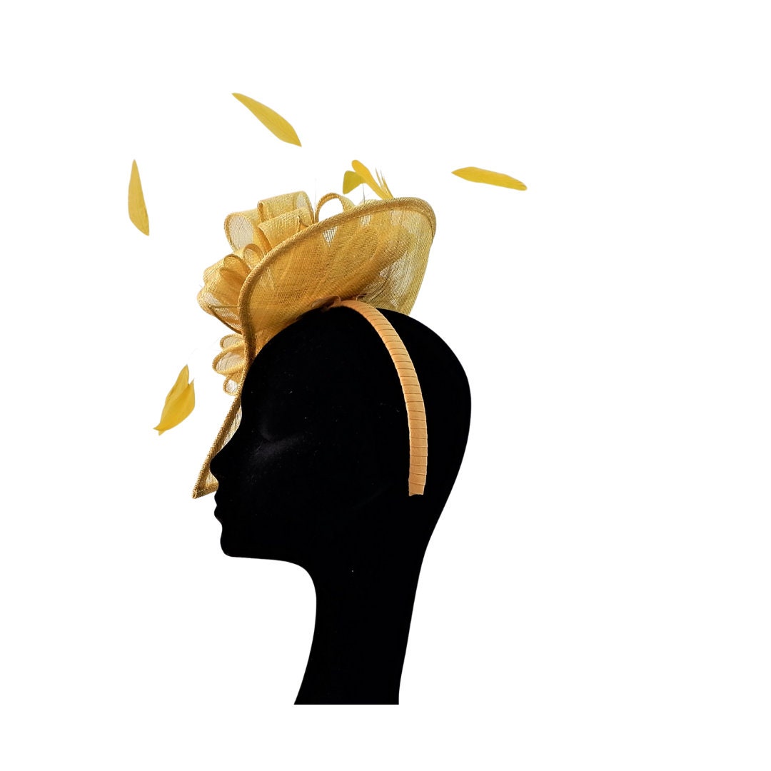 Thames II - Antique Moss (Mustard ) Fascinator