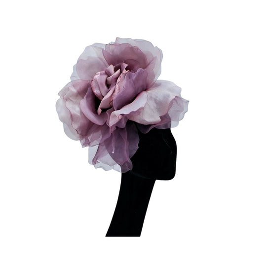 Ava-- Heather  silk organza 12 inch flower  fascinator