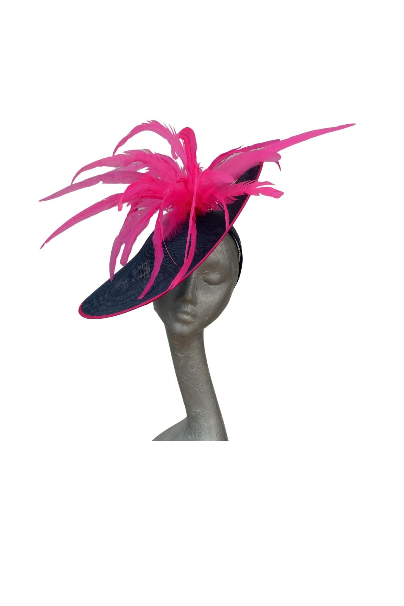 Tula Navy & Cerise Large feature fascinator