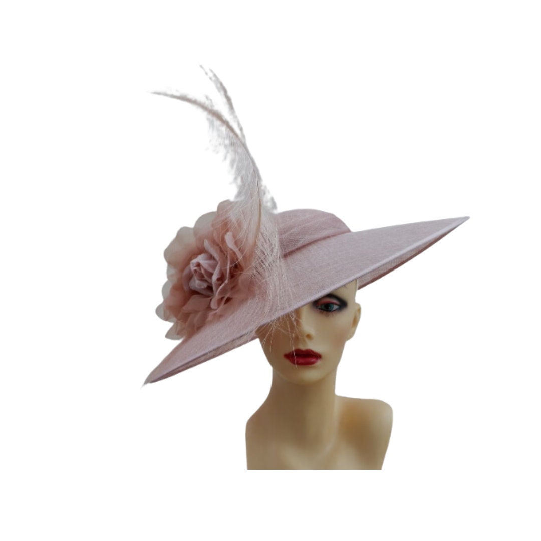 Medium detailed Nude Sinamay fascinator/ Hat