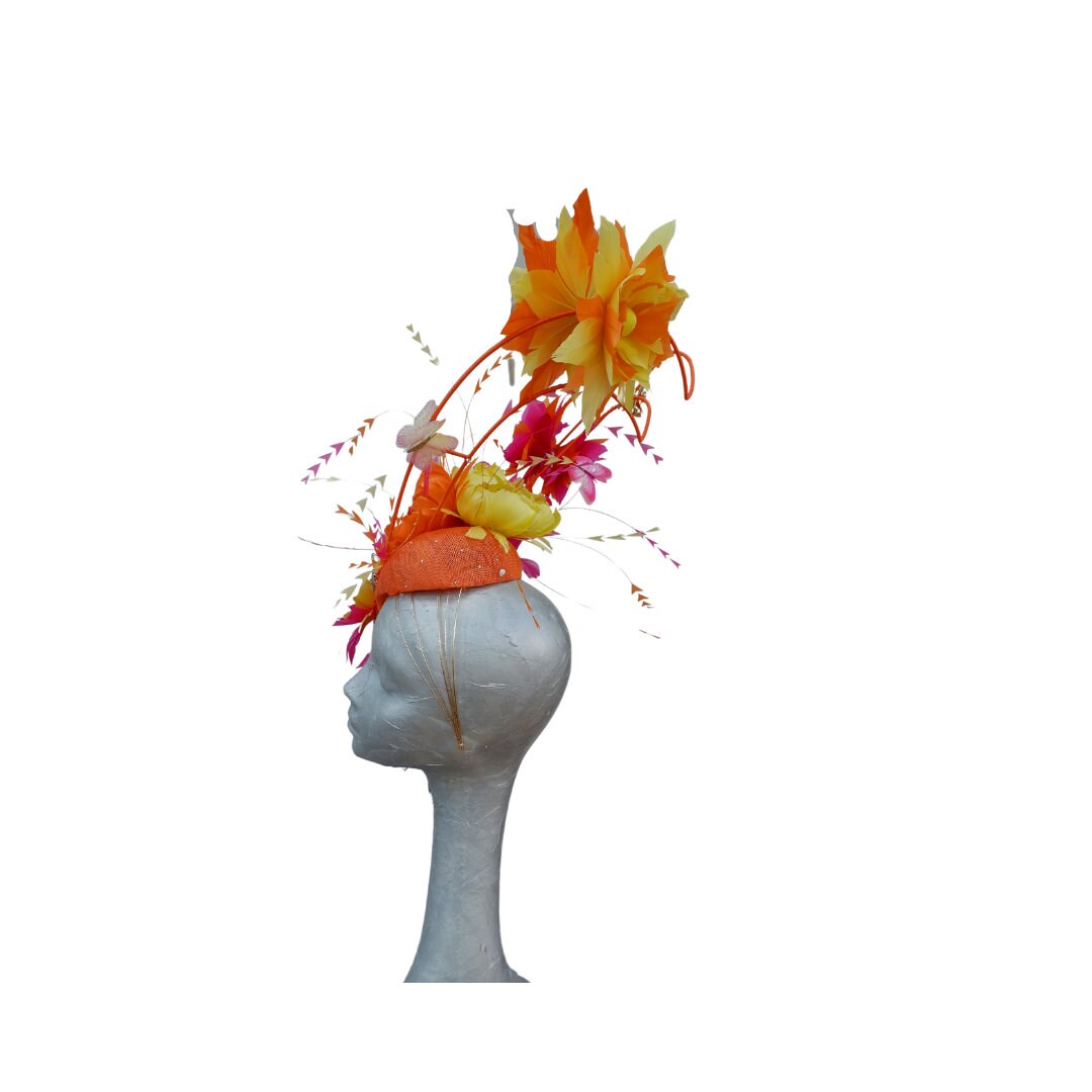 Orange, Pink,Lemon Heart headpiece