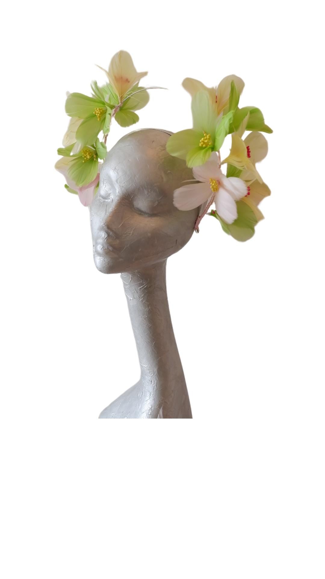 Luau- Pastel feather Fascinator