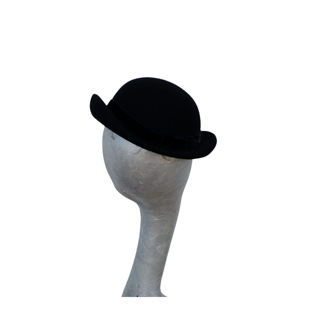 Derby - Black 40/50s style Bowler Percher hat