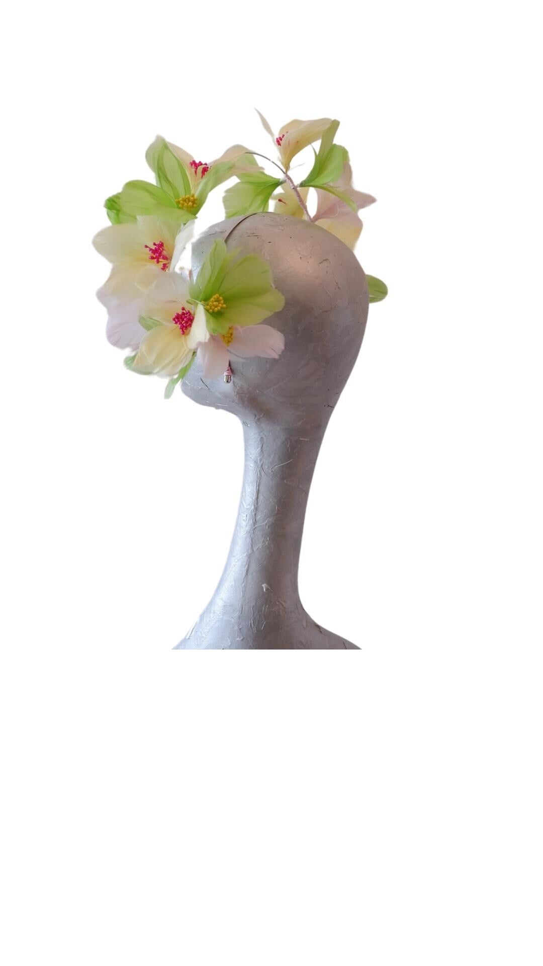 Luau- Pastel feather Fascinator