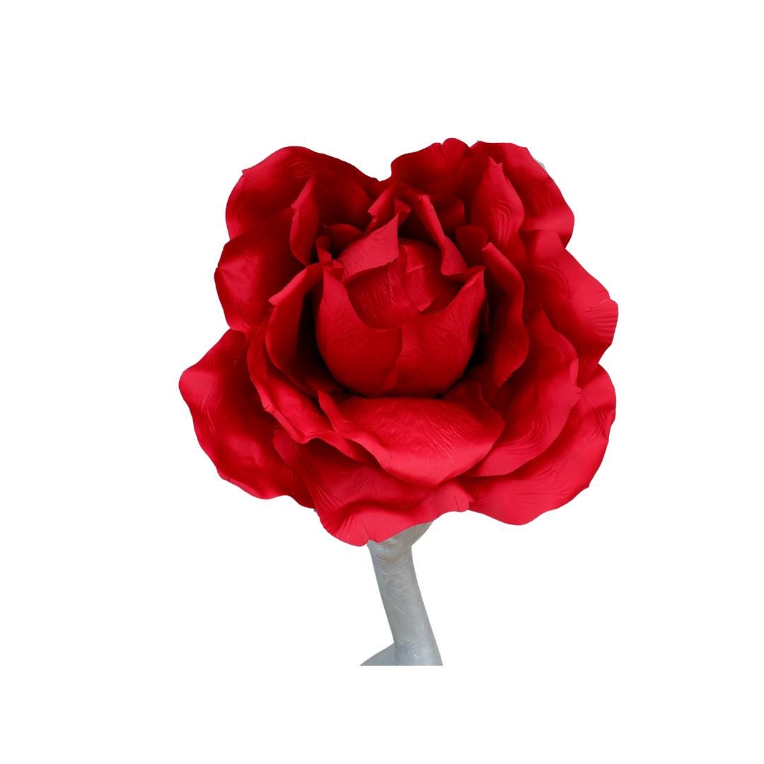 Lizzy - Oversized 75 cm  Red Silk Rose Fascinator