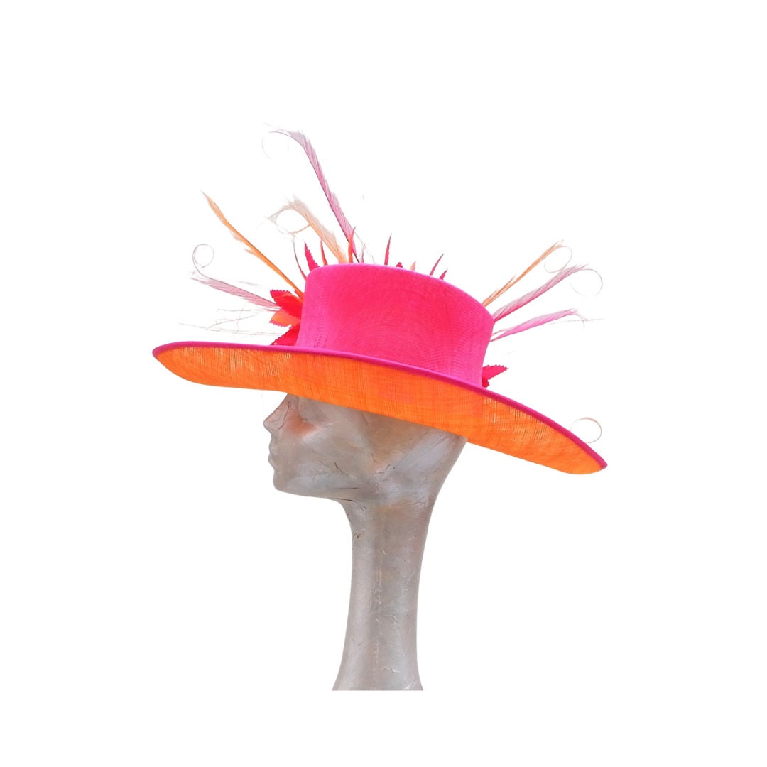 Dune -- Orange & Fuschia feature hat