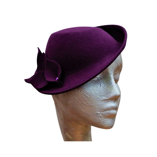 Pluto  - Plum Felt percher hat